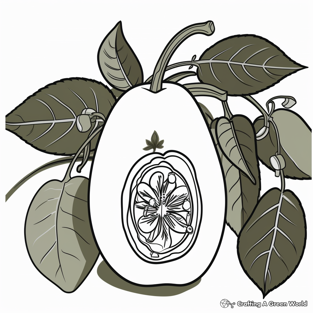 Color by Number Avocado Coloring Pages 4