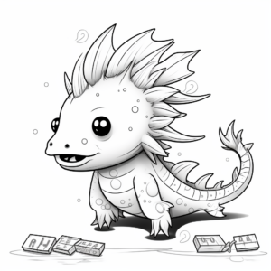 Color-by-Number Axolotl Coloring Sheets 2