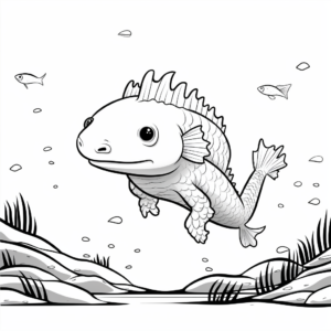 Color-by-Number Axolotl Coloring Sheets 3
