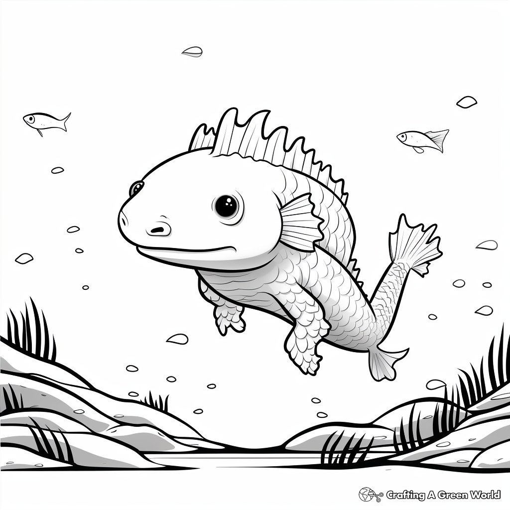 Color-by-Number Axolotl Coloring Sheets 3