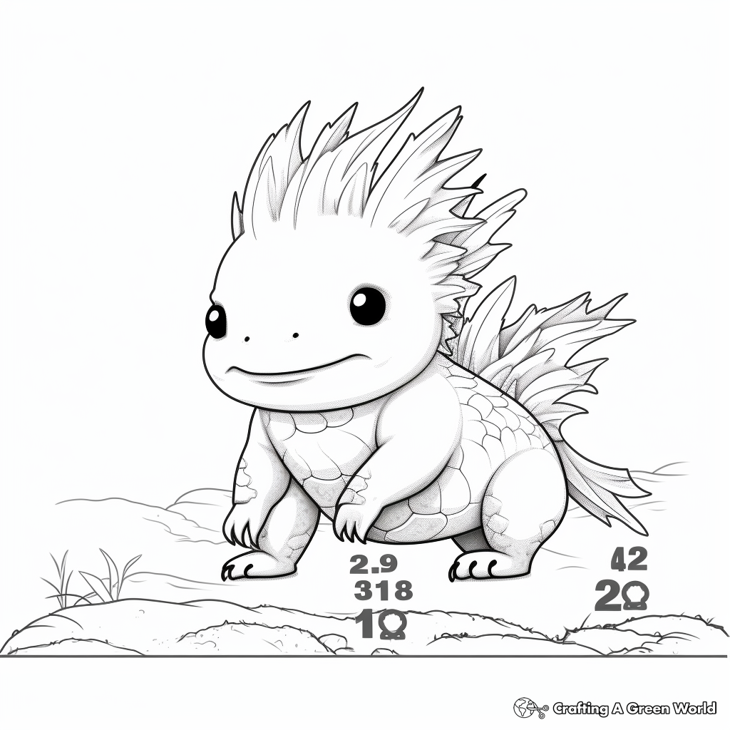 Color-by-Number Axolotl Coloring Sheets 4