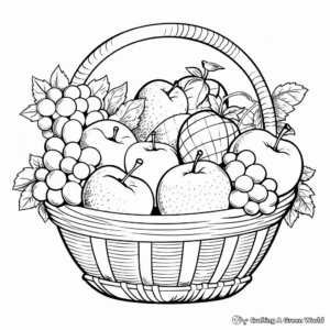 Color by Number Fruit Basket Coloring Pages 1