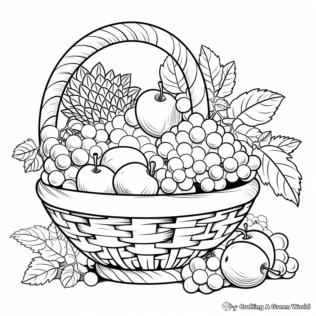 Color by Number Fruit Basket Coloring Pages 2