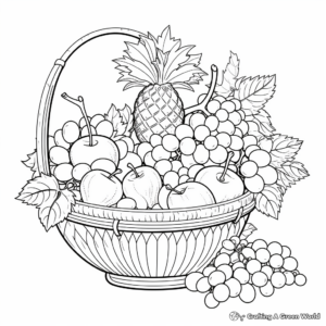 Color by Number Fruit Basket Coloring Pages 3