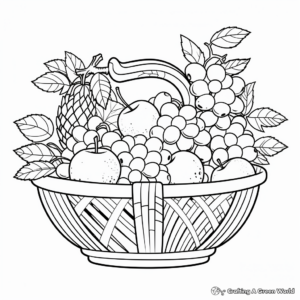 Color by Number Fruit Basket Coloring Pages 4