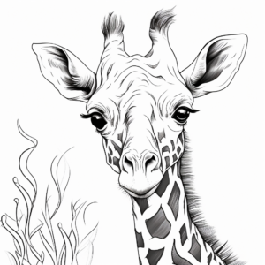 Color by Number Giraffe Coloring Pages for Young Children 3
