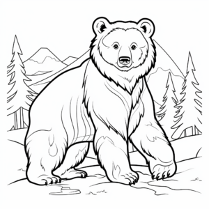 Color-by-Number Grizzly Bear Coloring Pages 3