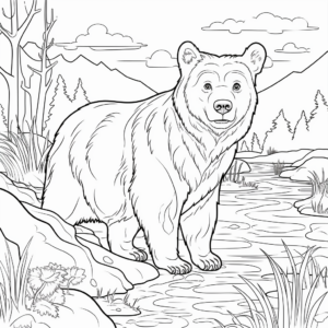 Color-by-Number Grizzly Bear Coloring Pages 4