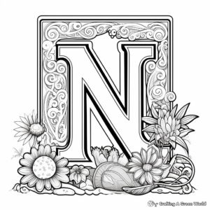 Color-By-Number Letter N Coloring Pages 3