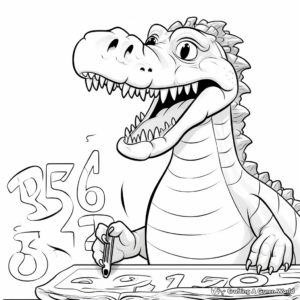 Color by Number Sarcosuchus Coloring Pages 1