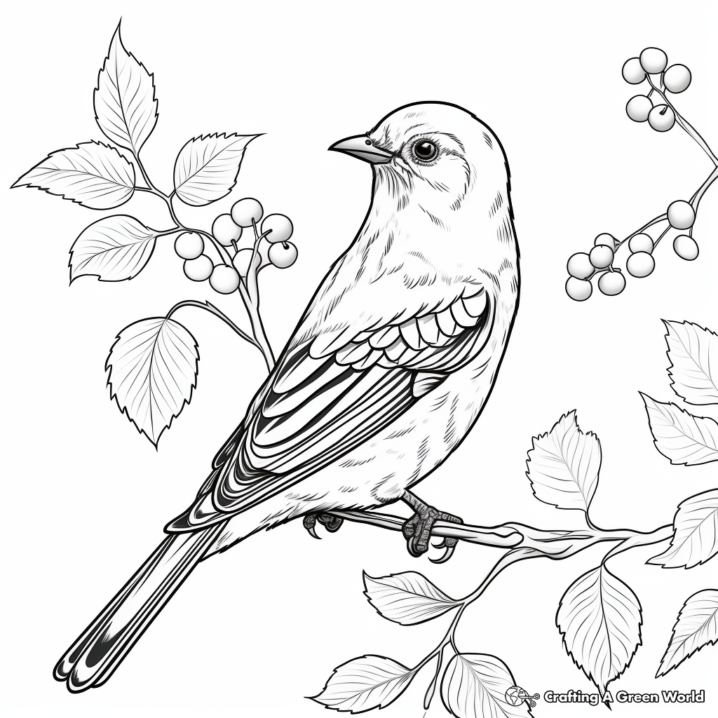 Color by Number: Blue Canary Bird Coloring Pages 4