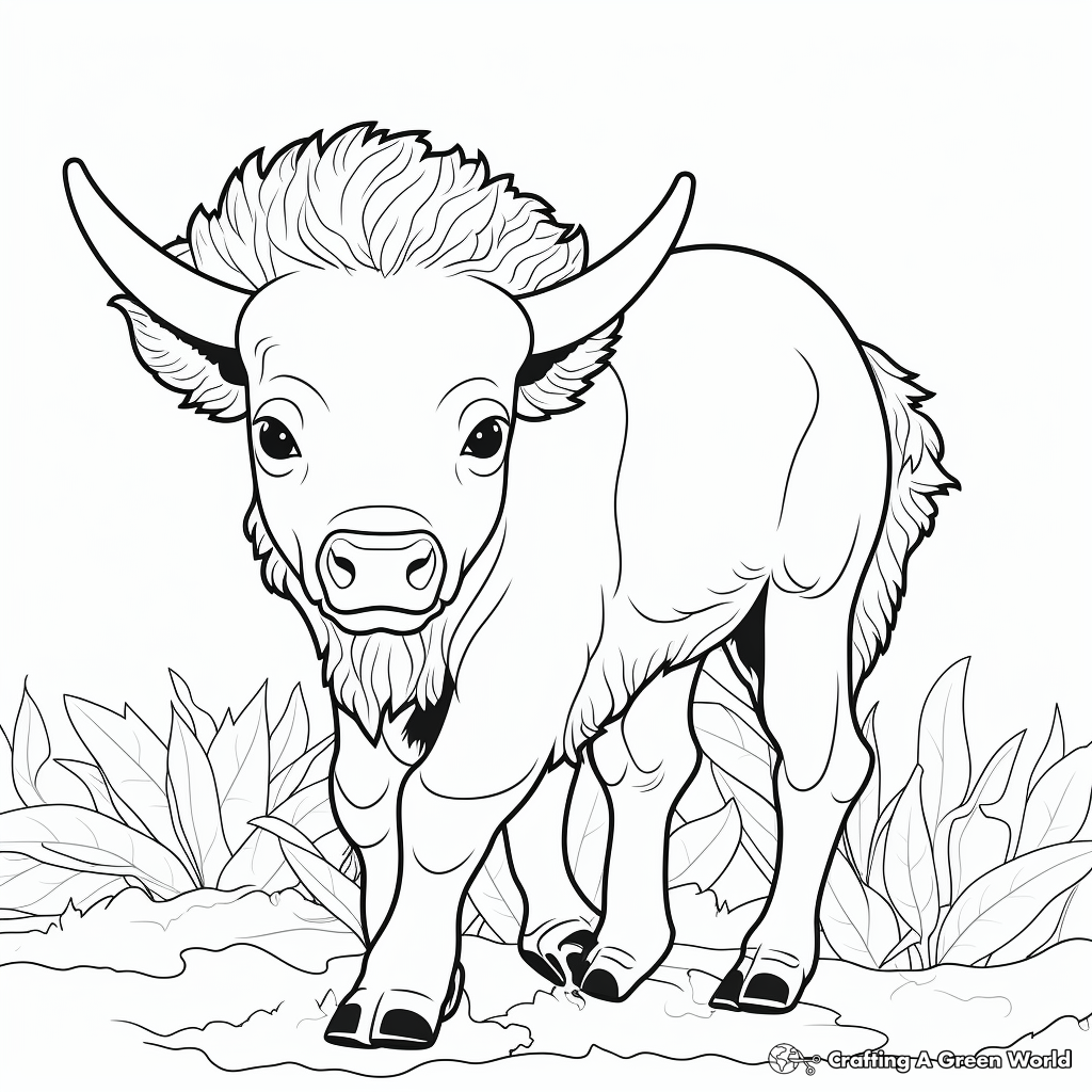 Color by Number: Buffalo Coloring Pages 1