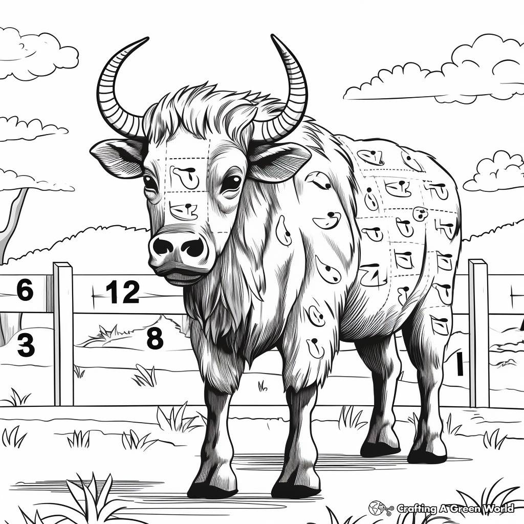Color by Number: Buffalo Coloring Pages 3