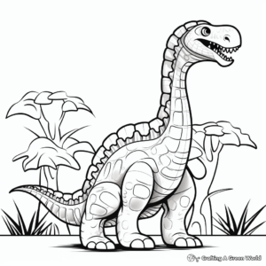 Color by Number: Diplodocus Coloring Pages 1