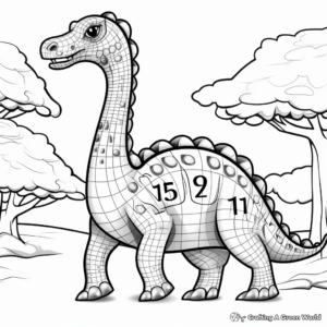 Color by Number: Diplodocus Coloring Pages 2