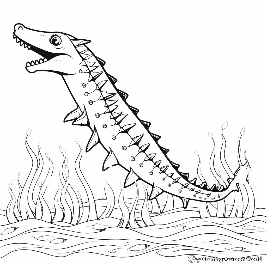Color by Number: Plesiosaurus Coloring Pages 1