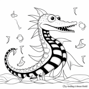 Color by Number: Plesiosaurus Coloring Pages 3