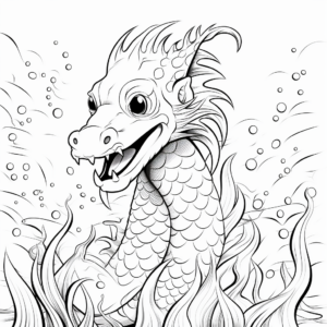 Color by Numbers Dragon Fish Coloring Sheets 1