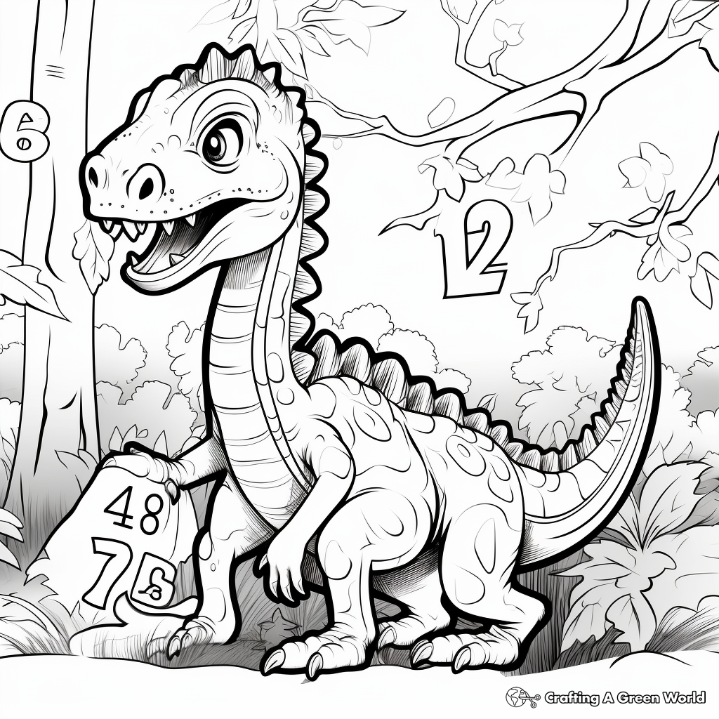 Color by Numbers: Popular Dinosaur Coloring Pages 1