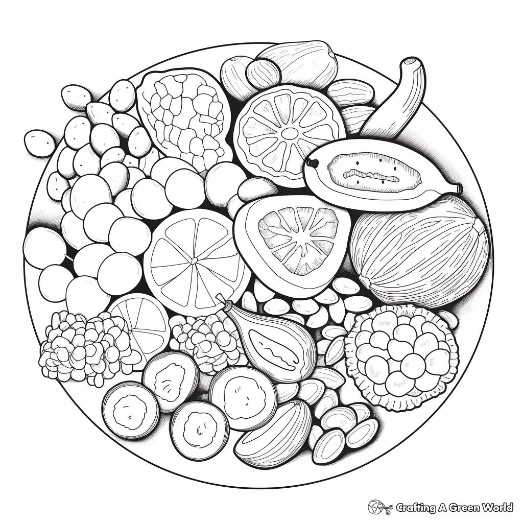Color Learning: Nutty Nuts Food Group Coloring Pages 1