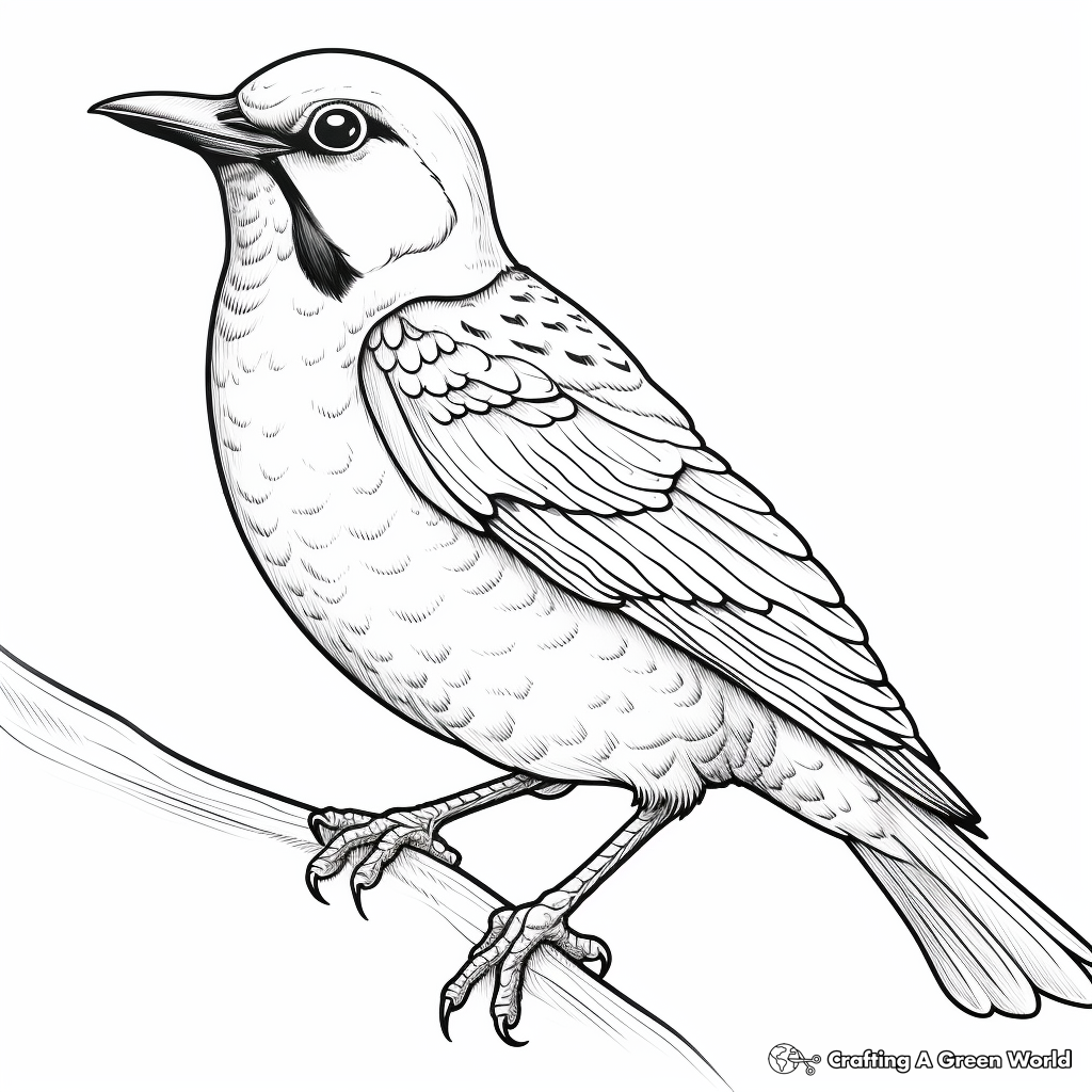 Color meadowlark: Beautiful Bird-Inspired Coloring Pages 1