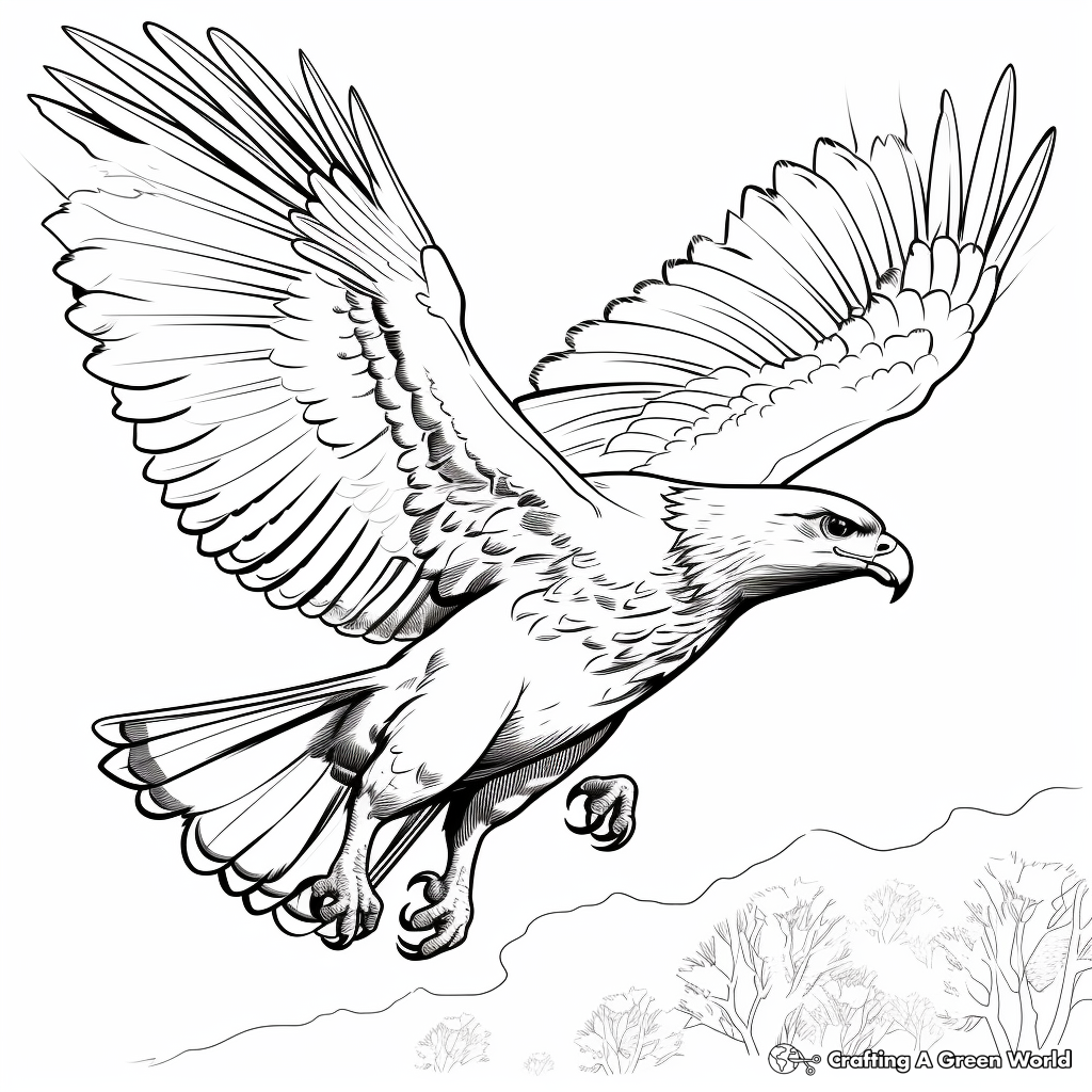 Color the Horizon with Soaring Hawk Coloring Pages 3