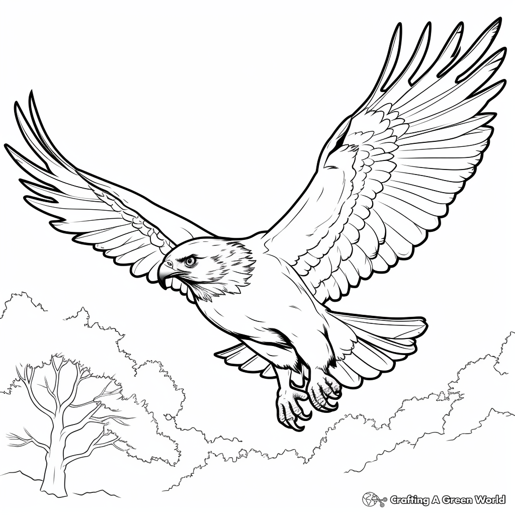 Color the Horizon with Soaring Hawk Coloring Pages 4