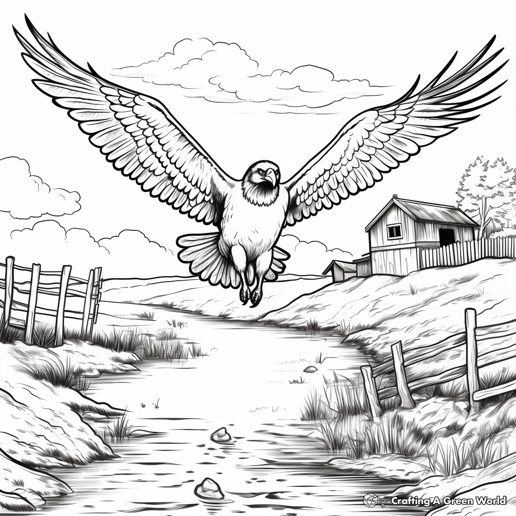Color the Osprey Hunting Scene Coloring Pages 2