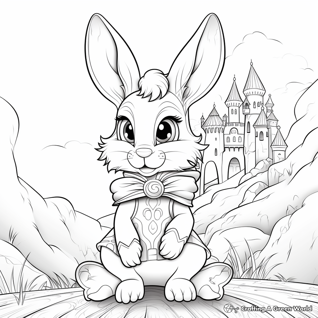 Color Your Own Bunny Fantasy Land Coloring Pages 1