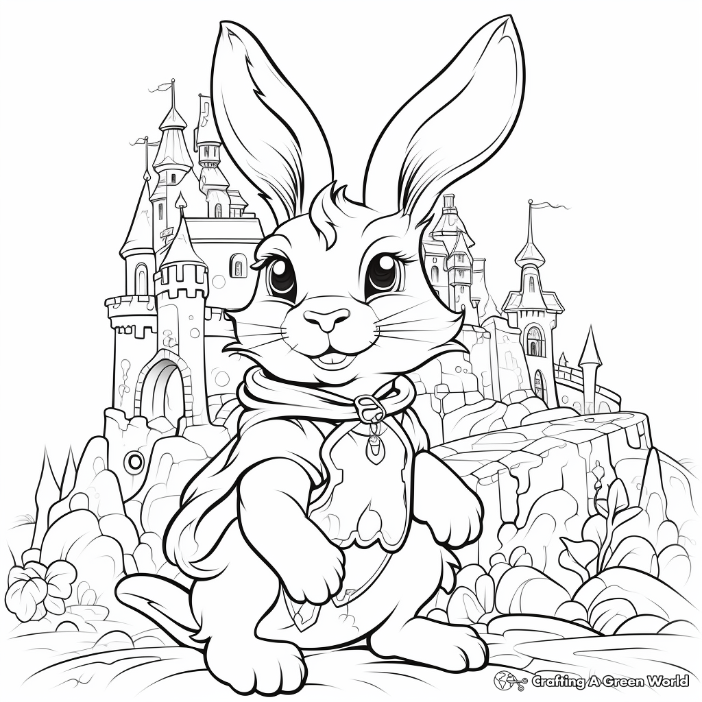 Color Your Own Bunny Fantasy Land Coloring Pages 2
