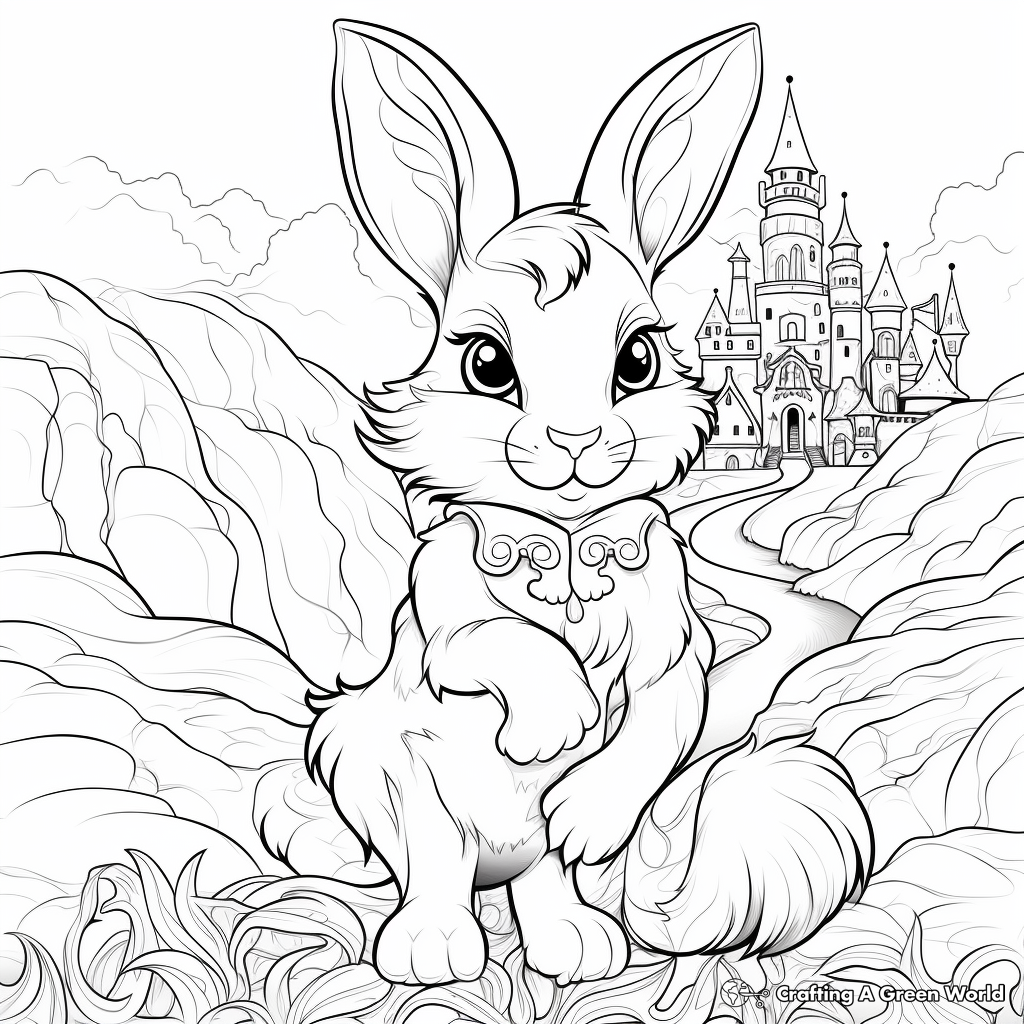 Color Your Own Bunny Fantasy Land Coloring Pages 3