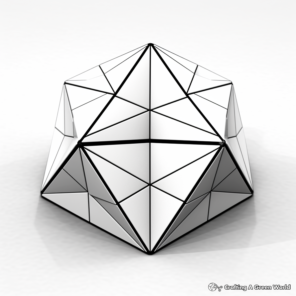 Colorful 3D Tetrahedron Designs Coloring Pages 1