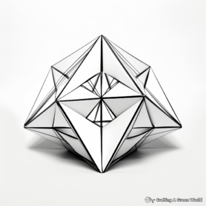 Colorful 3D Tetrahedron Designs Coloring Pages 2