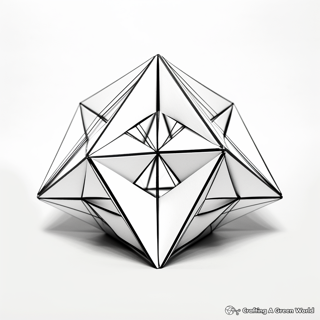 Colorful 3D Tetrahedron Designs Coloring Pages 2