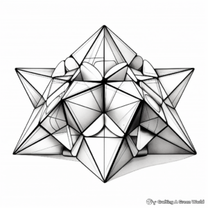 Colorful 3D Tetrahedron Designs Coloring Pages 3