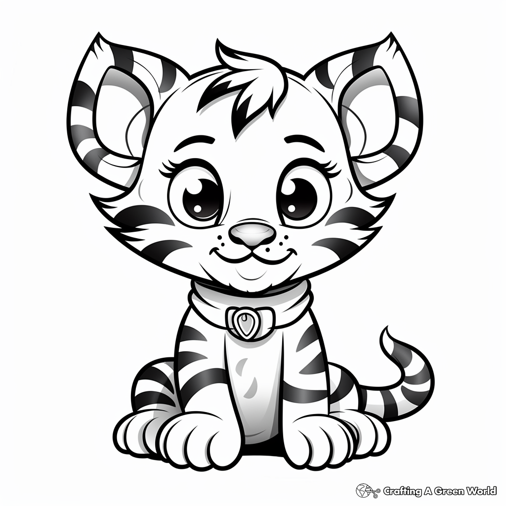 Colorful Abstract Baby Tiger Coloring Pages 1