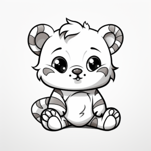 Colorful Abstract Baby Tiger Coloring Pages 2