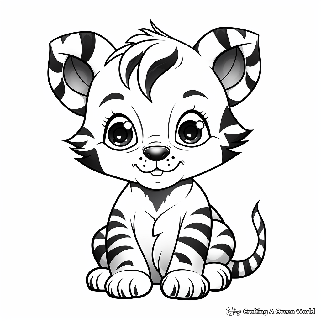 Colorful Abstract Baby Tiger Coloring Pages 4