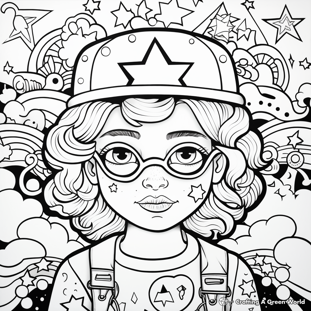 Colorful Aesthetic Pop Art Styles Coloring Pages 2