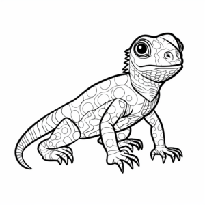 Colorful African Agama Lizard Coloring Pages 2