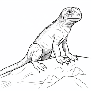 Colorful African Agama Lizard Coloring Pages 3