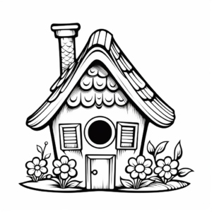 Colorful and Decorative Bird House Coloring Pages 1
