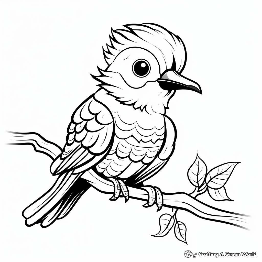 Colorful Baby Bird from Exotic Paradise Coloring Pages 1