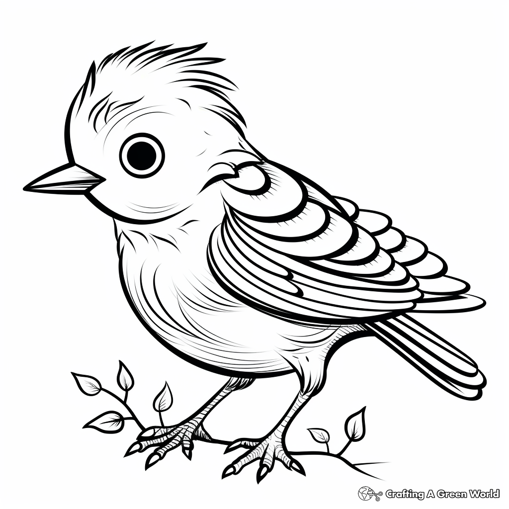 Colorful Baby Bird from Exotic Paradise Coloring Pages 2