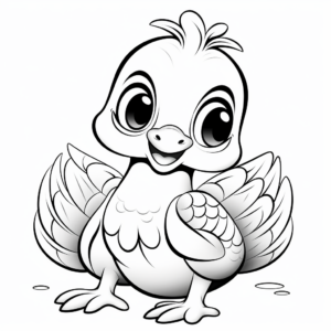 Colorful Baby Peacock Coloring Pages 1