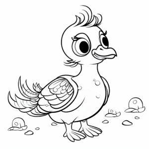 Colorful Baby Peacock Coloring Pages 2