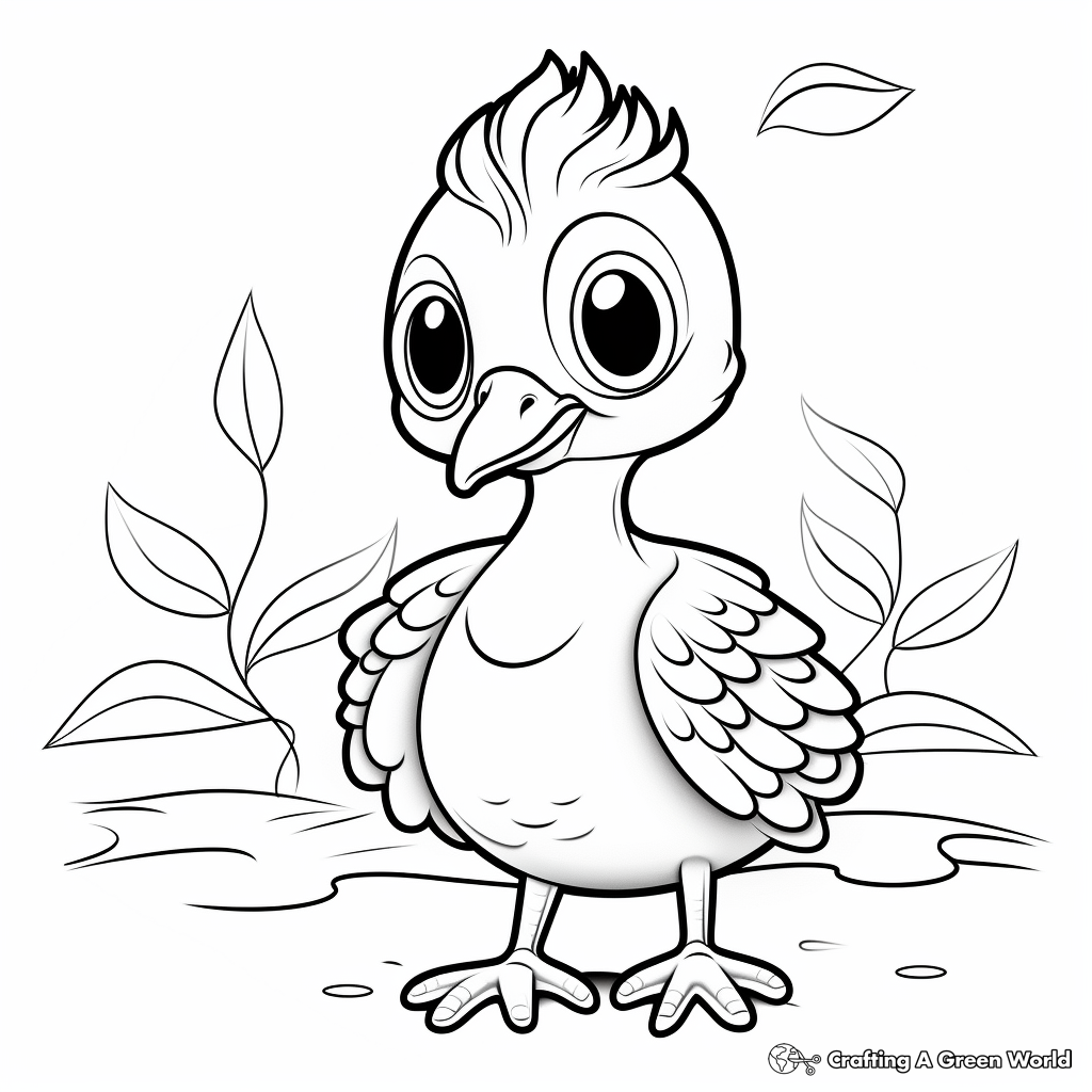 Colorful Baby Peacock Coloring Pages 3