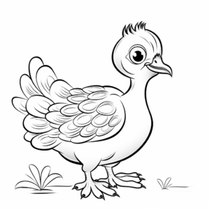 Colorful Baby Peacock Coloring Pages 4
