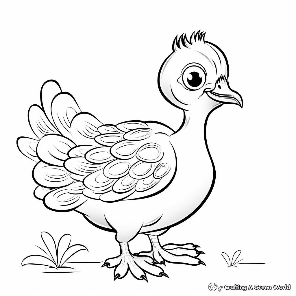 Colorful Baby Peacock Coloring Pages 4