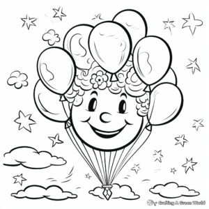 Colorful Balloon Coloring Pages 1